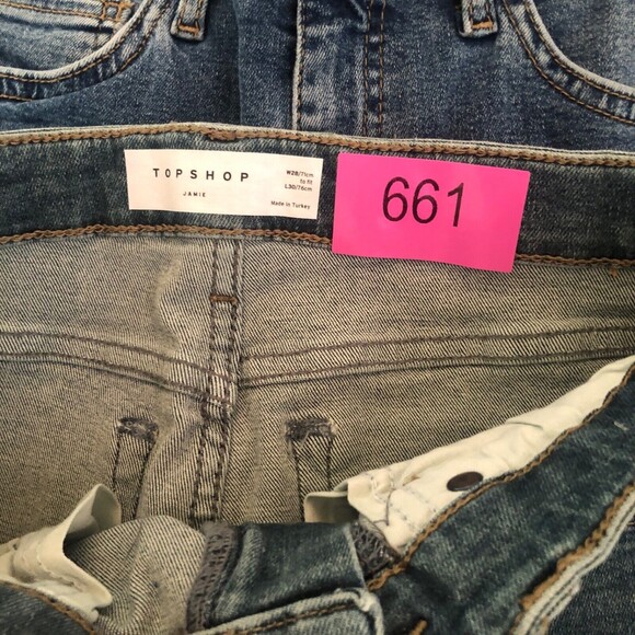 TOPSHOP Jamie Skinny Jeans Women’s Size 28 6 Distressed Knee Ankle Jeggings Blue - Picture 14 of 14